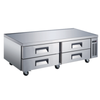 Omcan 50072 72" Wide Stainless Steel Refrigerated Chef Base With Drawers On Wheels For Cold Food Storage