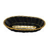 Chrome Wire Retail Display Basket In Oval Shape With Black And Gold Design For Retail Use