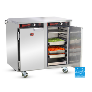 FWE HLC-16 34" Mobile Undercounter Two Compartment Heated Cabinet