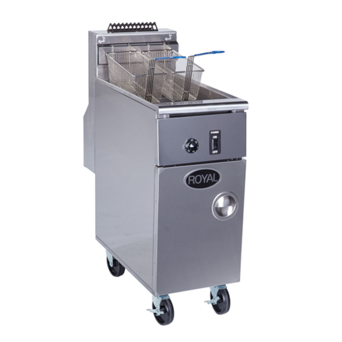 Royal RHEF-45-DM 45-50 lb. Capacity Floor Model Gas Fryer