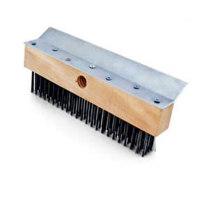 Omcan 80944 Pizza Oven Brush Head with Wire Bristles & Scraper