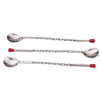 Cuillère à mélanger de luxe BS-90/PKG en acier inoxydable torsadé de 28 cm (lot de 6)