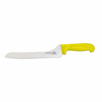 Omcan 12444 9-Inch Offset Wave Edge Slicing Knife Yellow