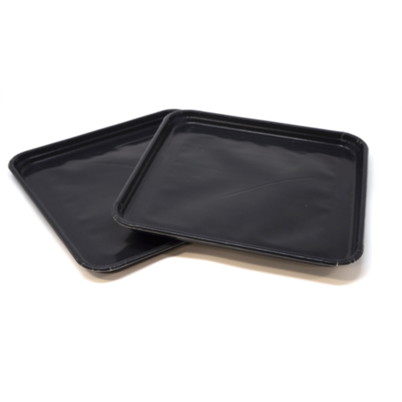 Two Black Commercial Microwave Oven 1000W Trays For Food Preparation And Serving