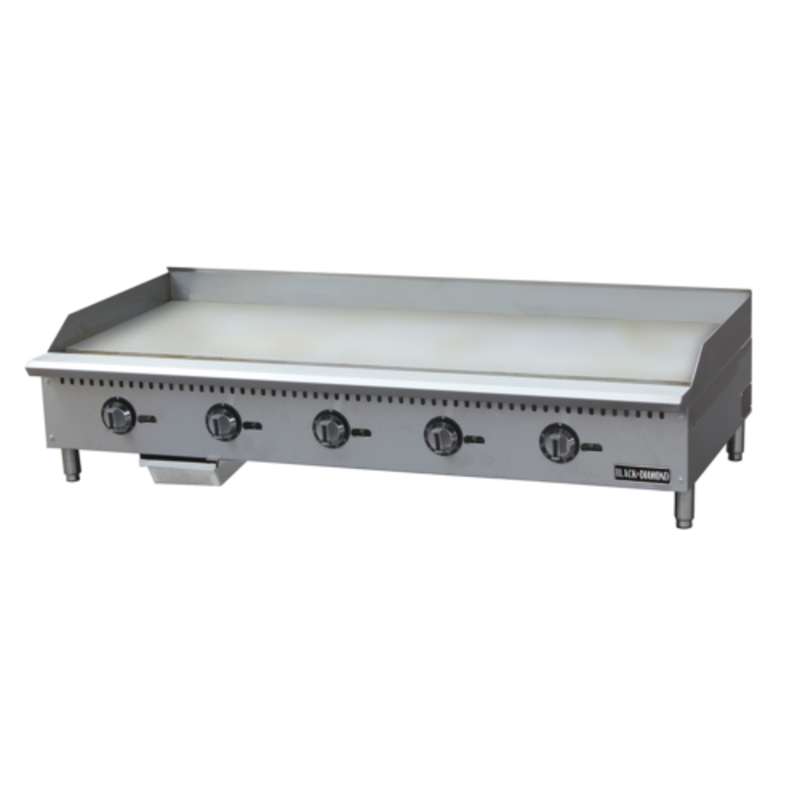 Black Diamond BDCTG-60T 60 inch countertop gas griddle for busy commercial kitchens with precise temperature control.