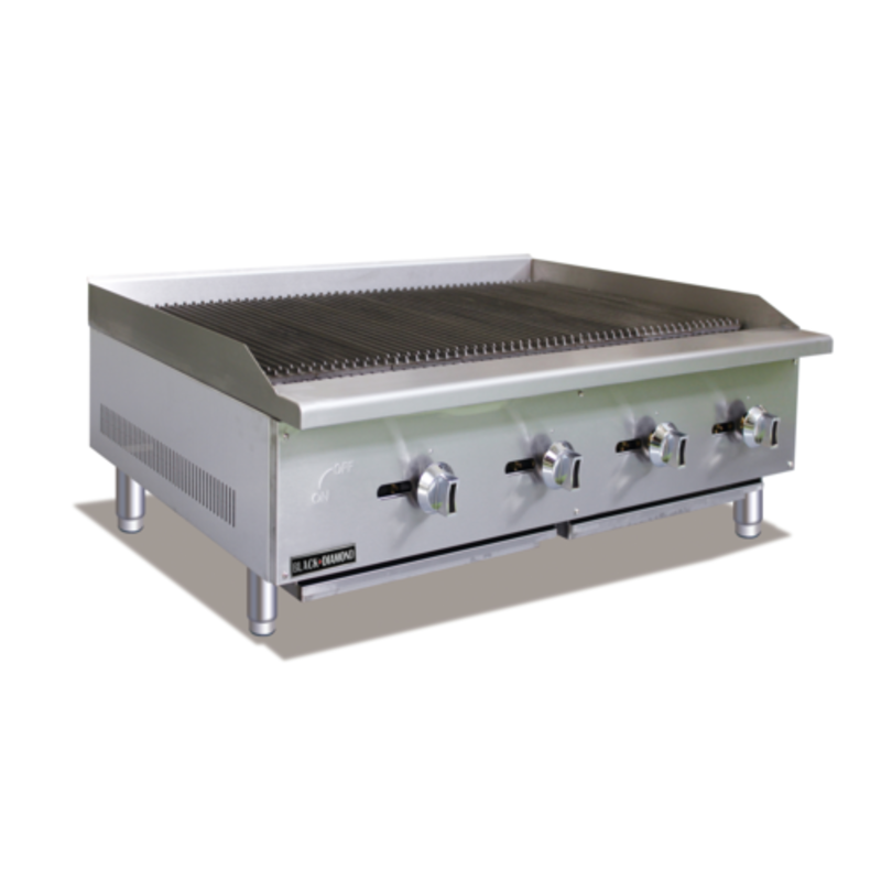 Black Diamond 48" Countertop Gas Charbroiler With Multiple Burners For Efficient Grilling
