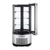 Refrigerated Countertop Bakery Display Featuring Glass Shelves And A Stainless Steel Base For Stylish Presentation
