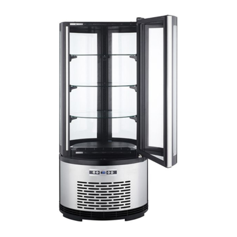 Black Diamond BDRCK-100/CT Refrigerated Countertop Bakery Display With Glass Shelves And Stainless Steel Base