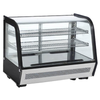 Refrigerated Countertop Display Case With Glass Front And Shelves For Chilled Food Merchandise.