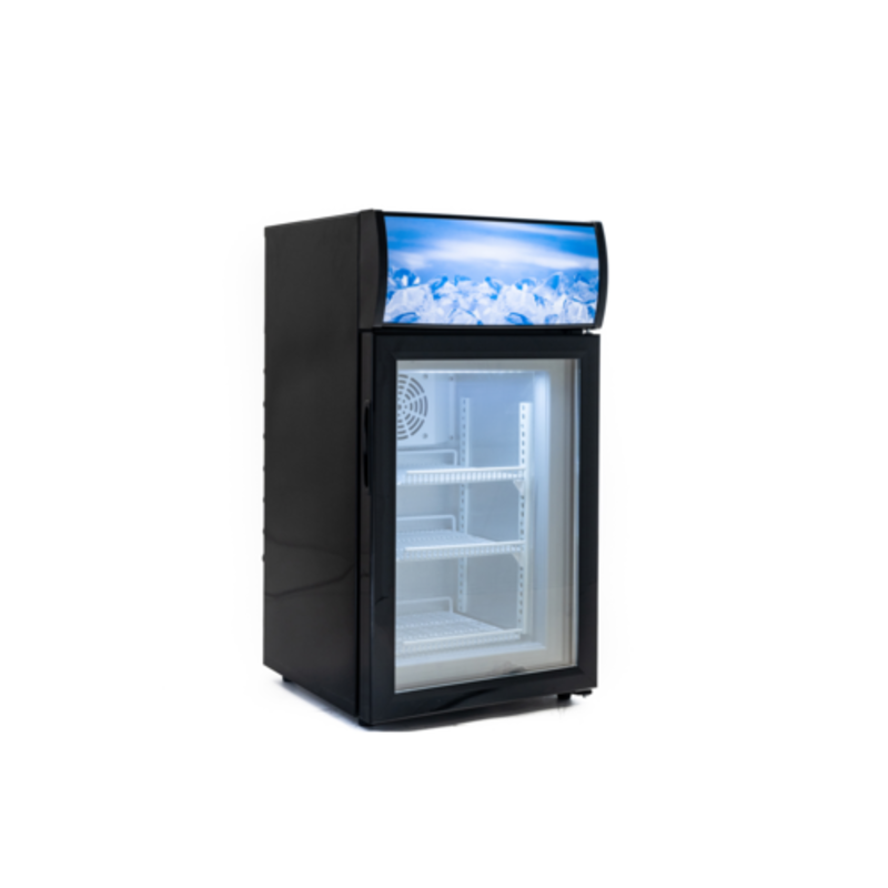 Black Diamond countertop display freezer 1.4 cu ft, 16-inch countertop glass door merchandiser freezer for frozen treats