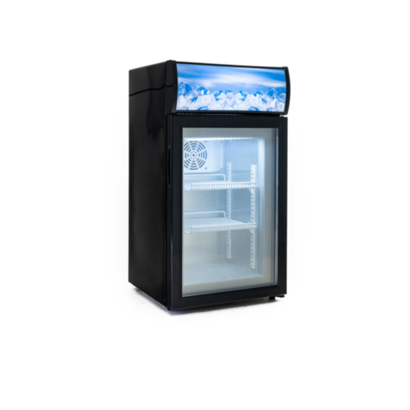 Alt Tag: Black Diamond CDFZ-1D countertop display freezer 18-inch black countertop glass door display freezer, 1.8 cu ft
