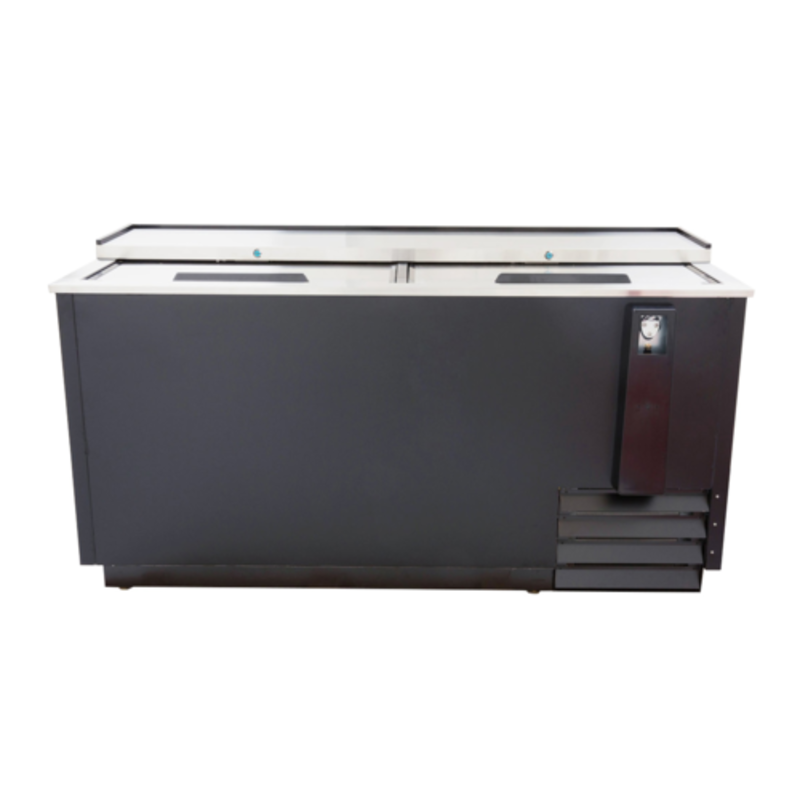 Black Diamond USBC-65 65 inch bottle cooler for bars with flat top and generous storage space.