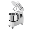 Alt Tag: TRENTO 47288 34 QT Commercial Heavy-Duty Spiral Dough Mixer with stainless steel bowl, spiral hook, and hinged safety cover