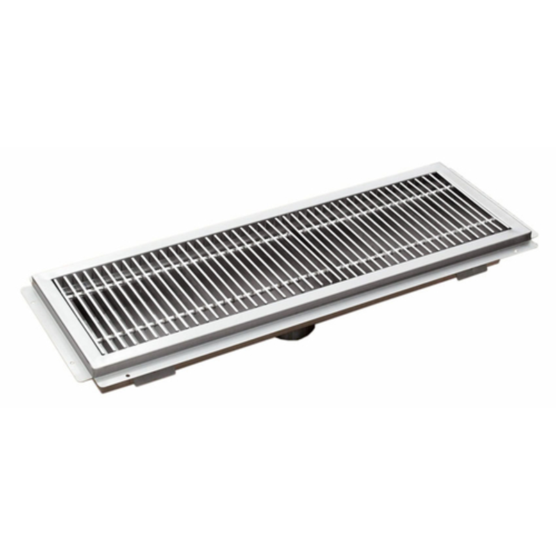 Omcan 44610 60" x 12" Stainless Steel Floor Trough Drain with Durable Grate for Efficient Water Management