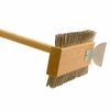 Omcan 44218 Brosse de nettoyage de grills de chair commerciale, poils de fil rigide, long manche en bois avec tête de grattoir
