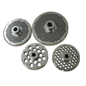 OMCAN 11193 Stainless Steel #12 Meat Grinder Plate 4.8mm Holes, European style grinder plates with built-in hub