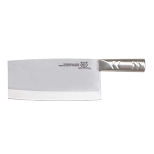Alt Tag: Omcan 8.5-Inch Blade Chinese Style Cleaver with Stainless Steel Handle, stainless steel handle 8.5-inch kitchen cleaver
