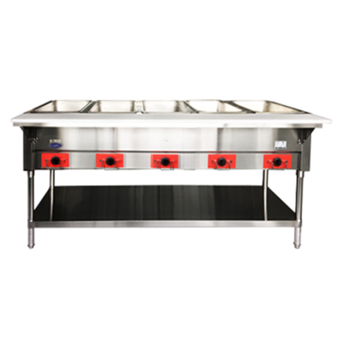 CookRite CSTEB-5C 72-1/2"W Electric 5-Pan Steam Table with Stainless Steel Construction