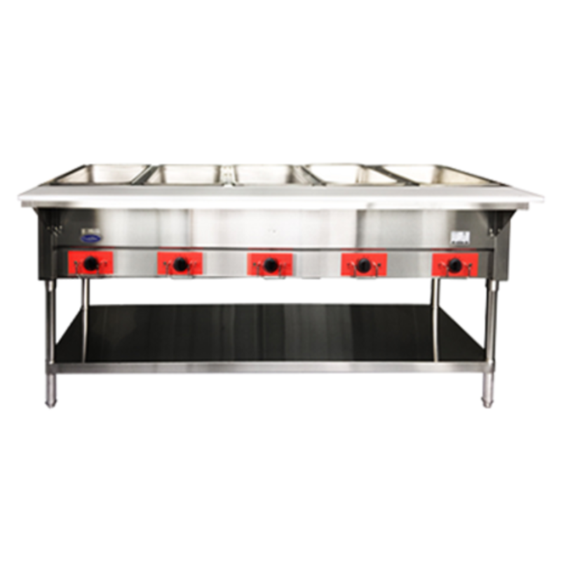 CookRite CSTEB-5C 72-1/2"W Electric 5-Pan Steam Table with Stainless Steel Construction
