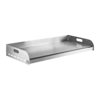 Étiquette alternative : Omcan 47845 plaque de plaque en acier inoxydable de 48" pour barbecue extérieur #47841 plaque plate plate avec poignées latérales