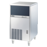 Alt Tag: Brema 22.8" 90 lbs Production Cube-Style Ice Maker with Bin stainless steel cube ice machine with built-in storage bin