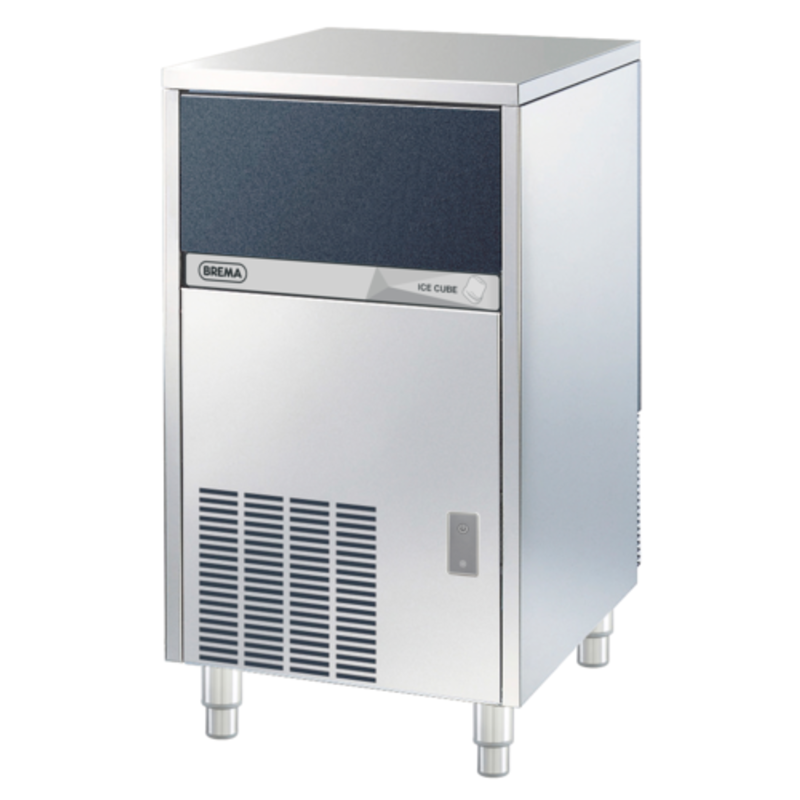 Étiquette alternative : Brema CB425A HC USA 19,5" machine à glace de type cube refroidi par air avec bac, machine à glaçons commerciales en acier inoxydable
