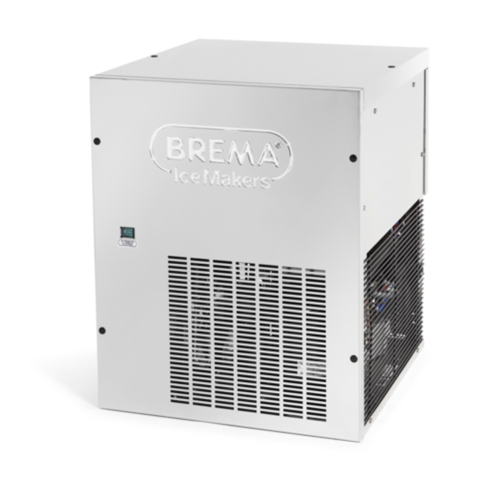 Alt Tag: BREMA TM250AHC Air-Cooled 500 lb. Nugget Style Ice Maker commercial pebble ice machine stainless steel air-cooled unit