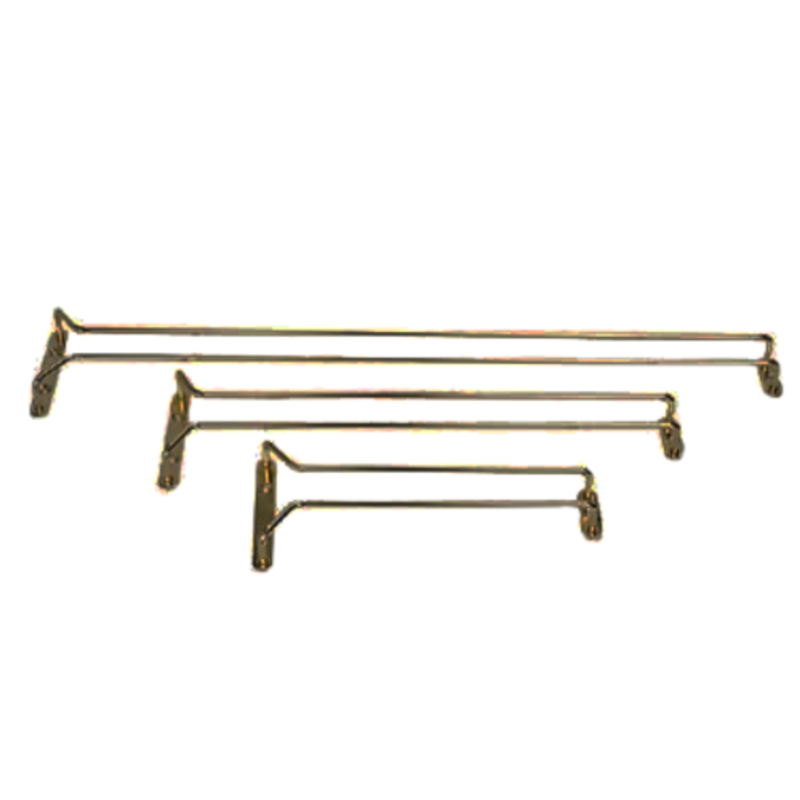 Alt Tag: BRGH-10/PKG 10 inch wire stemware glass rack hanger, 10" long undershelf hanging wire glass storage rack