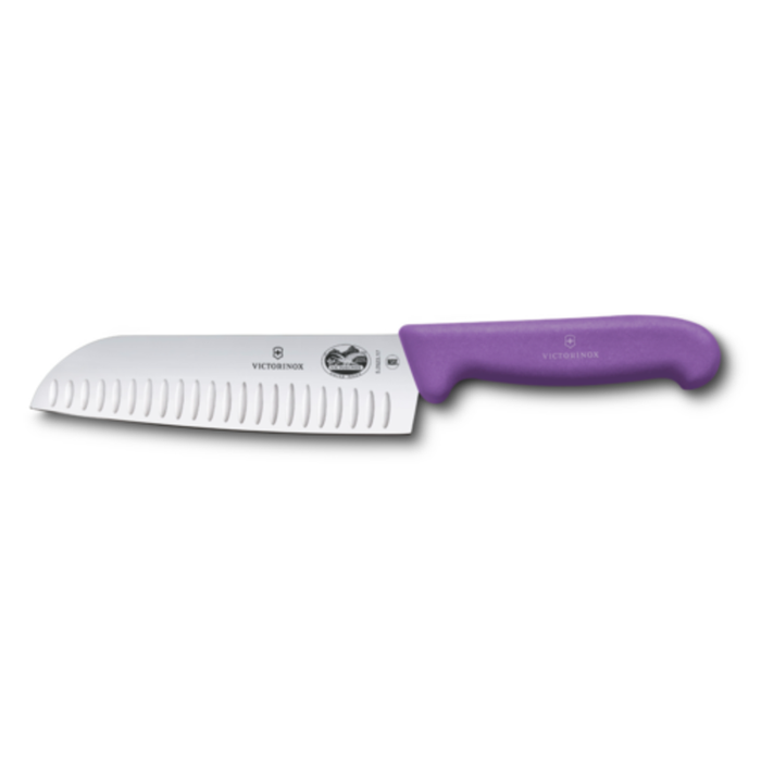 Victorinox 5.2525.17B 7" Granton Blade Asian Santoku Knife Purple