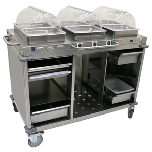 Cadco CBC-HHH 57.90" x 31.60" Mobile Hot Buffet Cart