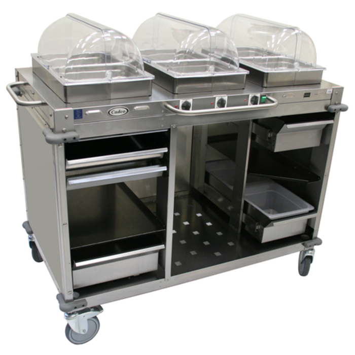 Cadco CBC-HHH 57.90" x 31.60" Mobile Hot Buffet Cart