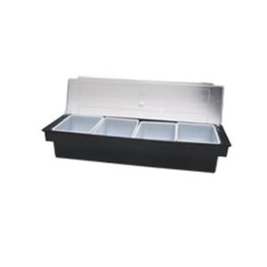 Bar Supplies DCD-4BK 4-Compartment Bar Condiment Holder with Inserts