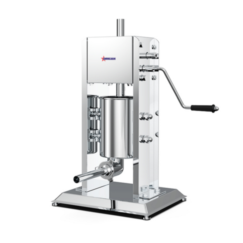 Omcan 47538 Heavy-Duty 7L Manual Sausage Stuffer For Commercial Kitchens on a white background.