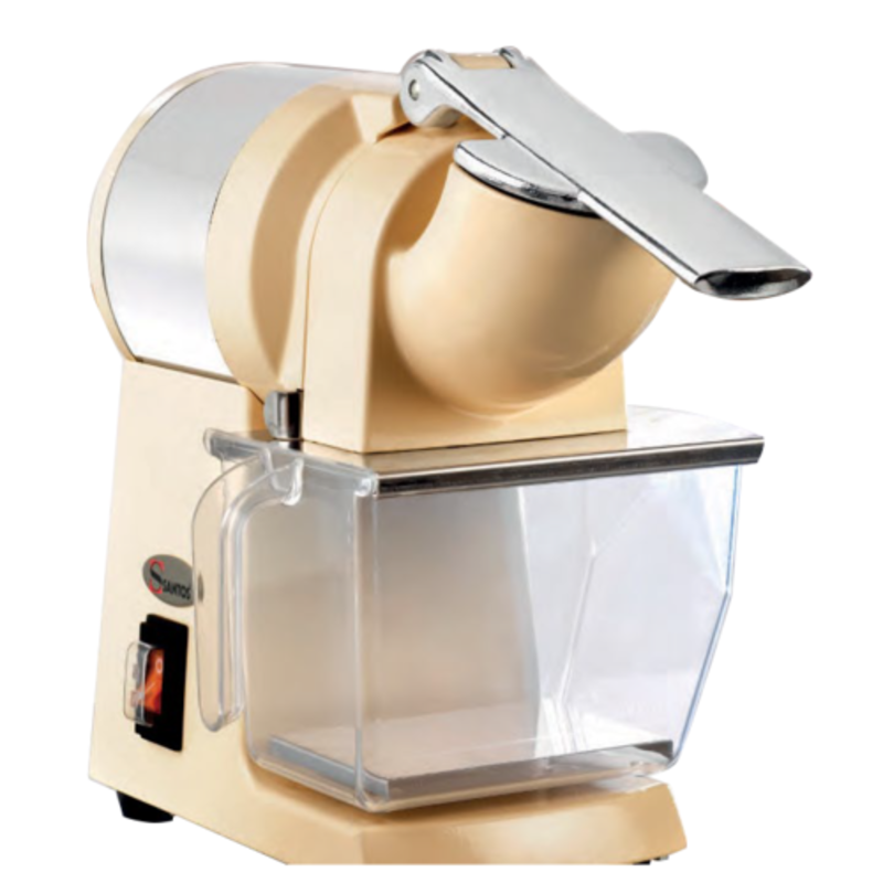 Santos 44023 Countertop Ice Shaver with 220 lbs/hr Production heavy-duty commercial ice shaver machine with clear bin