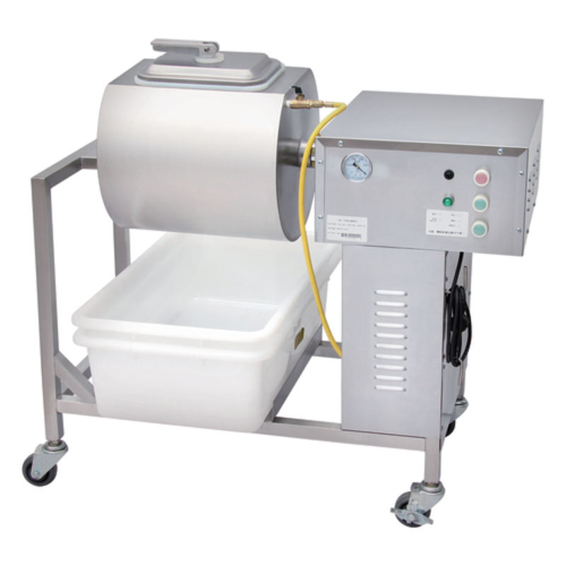 Alt Tag: Omcan 41514 11-22 lbs Capacity Stainless Steel Vacuum Marinator commercial vacuum meat marinating machine with drum and control panel