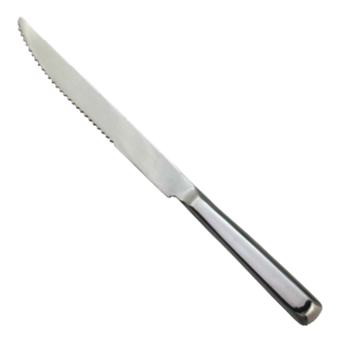 Omcan 80146 Professional 10-inch Stainless Steel Carving Knife with POM Handle stainless steel serrated carving knife product image