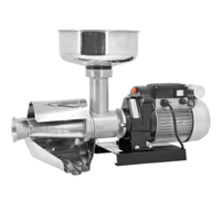 Étiquette alternative : Trento 18903 Machine commerciale à presser tomates électrique 0,8 HP en acier inoxydable avec moteur et trémie