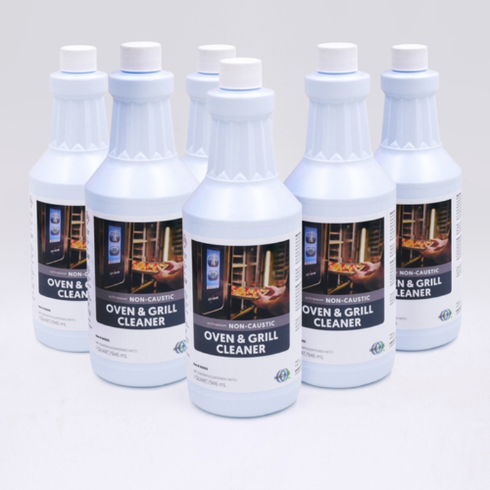 Non-Caustic Commercial Cleaner Bottles Ready For Use In Cleaning Kitchen Equipment