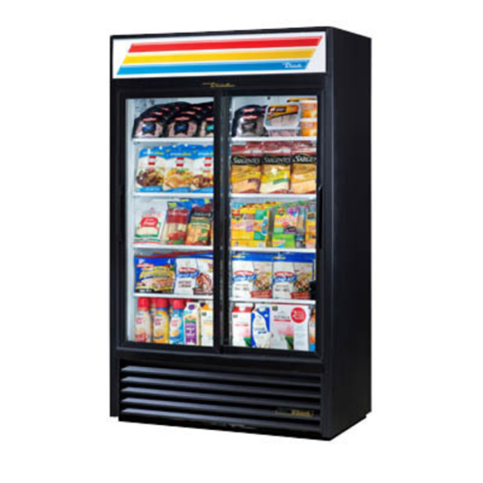 Réfrigérateur de présentation True Manufacturing GDM-41SL-HC-LD avec porte vitrée, 47-1/8", format slim