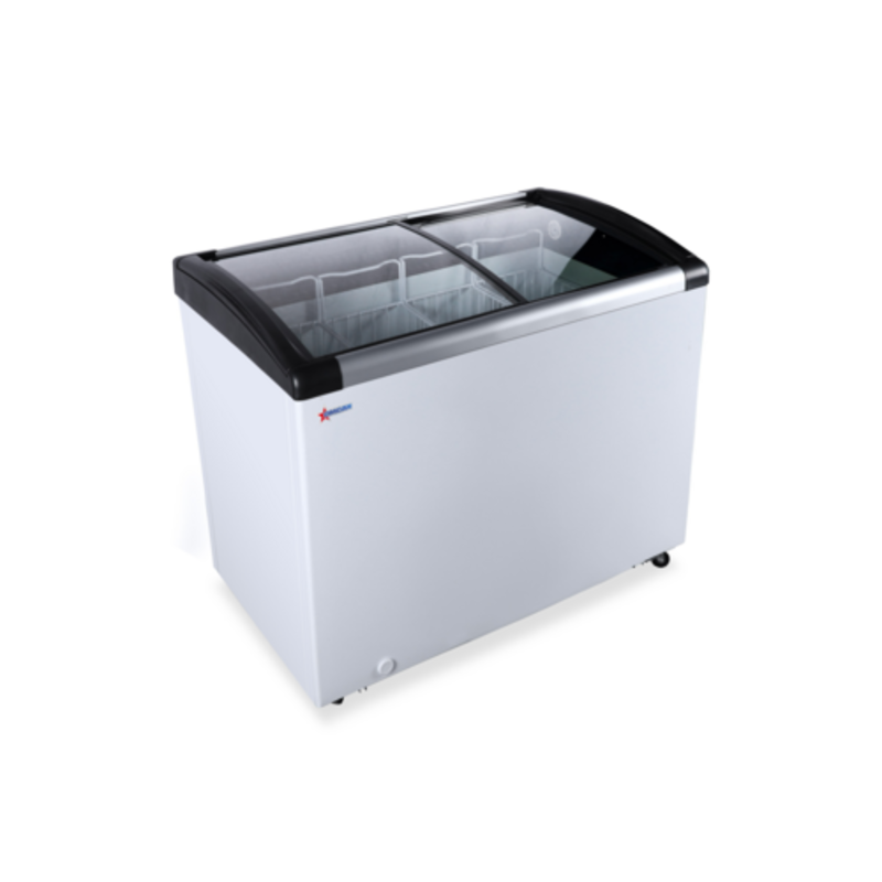 OMCAN 47752 43.5" Ice Cream Display Chest Freezer Merchandiser In A Retail Setting