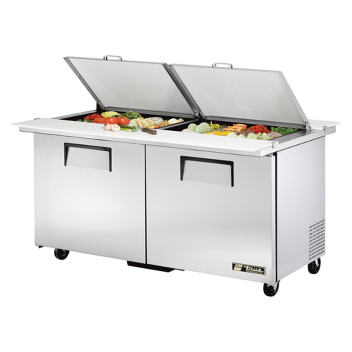 Table de préparation pour sandwichs et salades True de 60 pouces à double face et grande capacité
