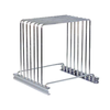 6-Slot Stainless Steel Cutting Board Rack For Organized Kitchen Prep Areas