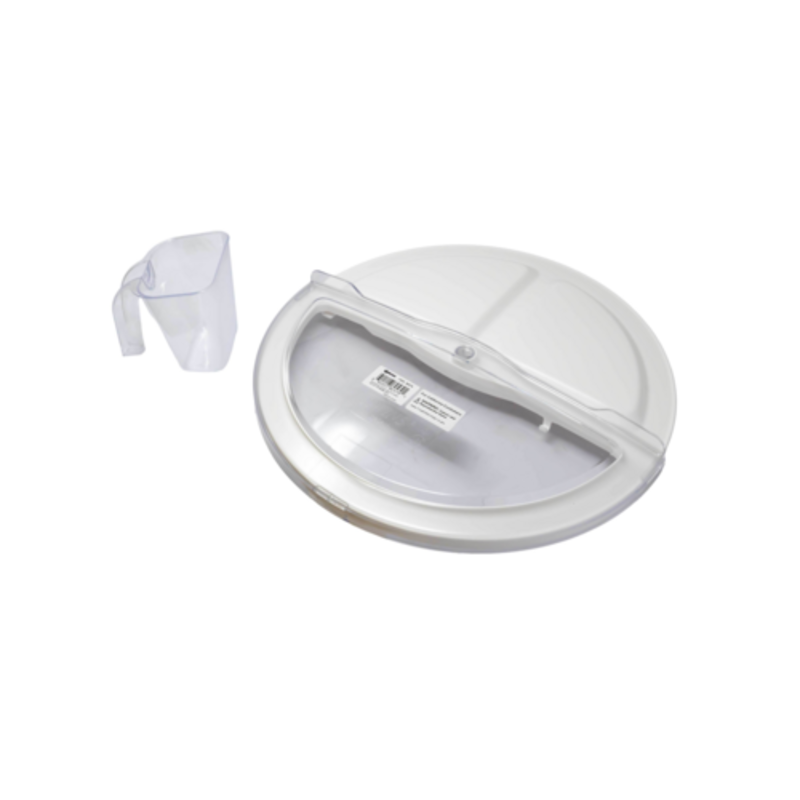 Omcan 80579 Polycarbonate + Polypropylene Rotating Lid with 20 oz Clear Scoop for 10-gallon Round Ingredient Bin