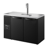 True 52 Inch Black Two Door Outdoor Draft Beer Cooler Featuring A Sleek Design And Durable Construction