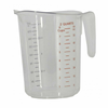 Omcan 80573 Durable Kitchen Measuring Cup Set with Imperial and Metric Capacities clear 2-quart measuring cup with red oz/cups markings