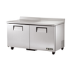60 Inch Stainless Steel Worktop Refrigerator With Two Solid Doors And Stainless Steel Surface