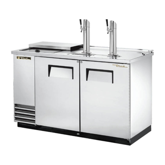 Distributeur de bière à deux robinets en acier inoxydable True de 149,56 cm