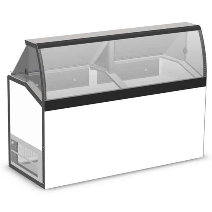 Master-Bilt DD-66LCG 69" Low-Glass Ice Cream Dipping Cabinet (12) Cans
