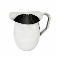 Alt Tag: Omcan 80859 1.5 Litre Stainless Steel Restaurant Grade Beverage Serving Pitcher polished metal serving pitcher with handle