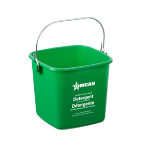 Omcan 81020 Stainless Steel 13 Qt. Utility Pail Bucket green utility bucket with metal handle for commercial kitchen cleaning